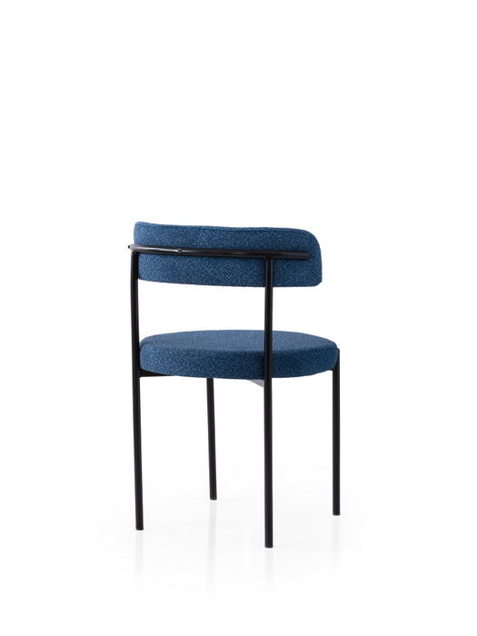 Hanah Home Gını - 4014 V2 Conjunto de 2 Sillas Negro y Azul Oscuro